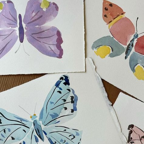 Gina Langford on Instagram: "5” x 7” Butterflies, Watercolor on Arches Paper.  DM to inquire. 🫶🏻" Gina Langford, Arches Paper, Watercolor Drawing, Butterflies, Arch, Paintings, Drawings, Floral, On Instagram