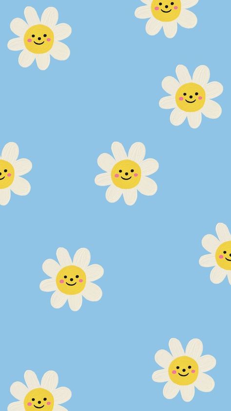 Smiley Daisy Wallpaper, Blue Smiley Face Wallpaper, Smile Flower Wallpaper, Blue Smiley Face Wallpaper Aesthetic, Daisy Smiley Face Wallpaper, Backgrounds Whatsapp, Light Blue Smiley Face Wallpaper, Smiley Wallpapers, Light Blue Smiley Face