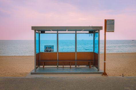 BTS Bus Stop: Guide to Visiting the Jumunjin Beach Bus Stop Autumn In Korea, Bts Spring Day, Bukchon Hanok Village, Visit Seoul, Nami Island, Custom Portrait Illustration, Walking Alone, Bus Stop, Road Trip Itinerary