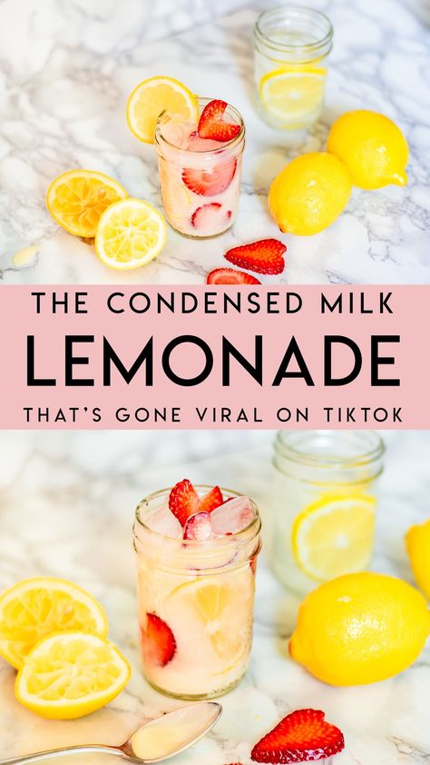 Creamy Lemonade, Drink For Summer, Drinks Summer, Drink Recipes Nonalcoholic, Thing One, Summer Drink Recipes, Lemonade Drinks, Trending Tiktok, Refreshing Drinks Recipes