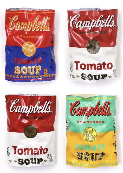 Campbell Soup Art, Soup Art, Campbell's Soup Cans, Campbells Soup, Campbell Soup, Usa Art, Tomato Soup, Chip Bag, Snack Recipes