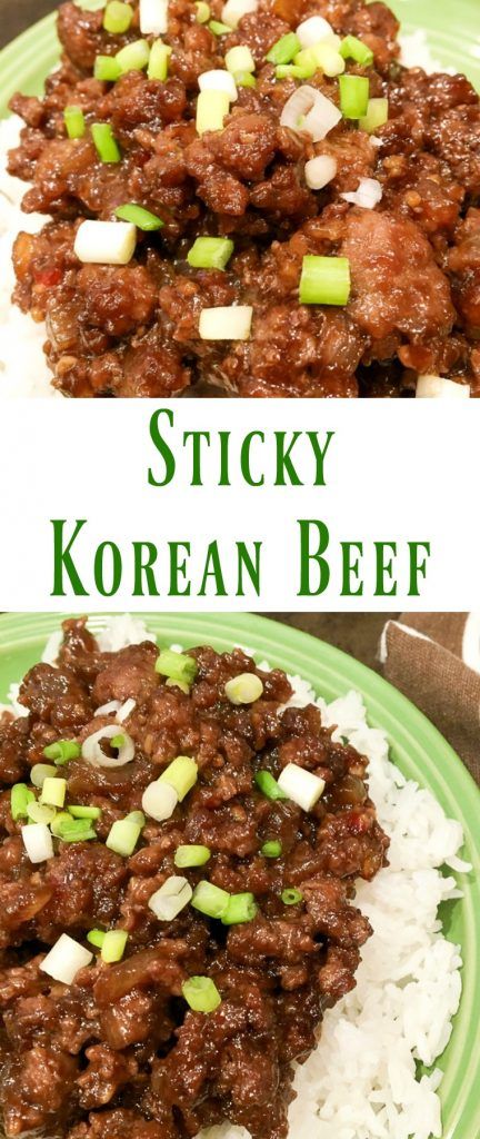 Sticky Korean Beef with Rice Recipe Korean Beef Recipe, Sticky Beef, Beef With Rice, Korean Beef Recipes, Beef Barbecue, Korean Beef, Beef And Rice, Beef Recipe, Freezer Cooking