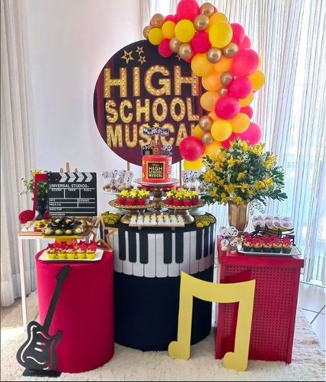 High School Musical Decorations Ideas, High School Musical Homecoming Theme, Musical Theatre Graduation Party, High School Musical Graduation Party, High School Musical Bachelorette Party, High School Musical Birthday Party Ideas, High School Musical Party Decorations, High School Musical Decorations, High School Musical Themed Party