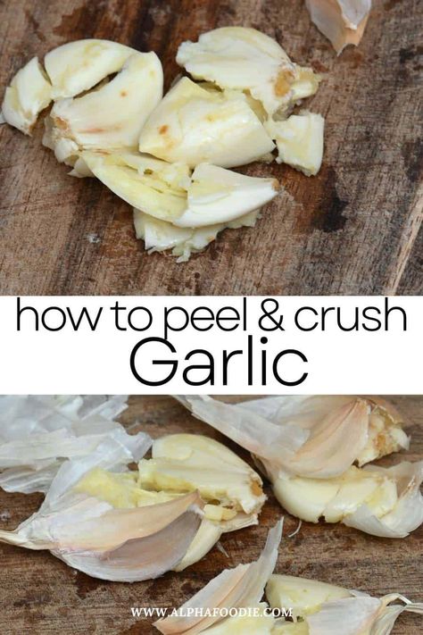 How to cut garlic to fit any dish - including how to peel, crush, chop, grate, and mince garlic like a pro + top storage tips! Garlic Ideas, How To Peel Garlic, Kitchen 101, Beautiful Recipes, Cooking Tricks, Garlic Head, Appetizers Recipes, Cooking Hacks, Spice Storage