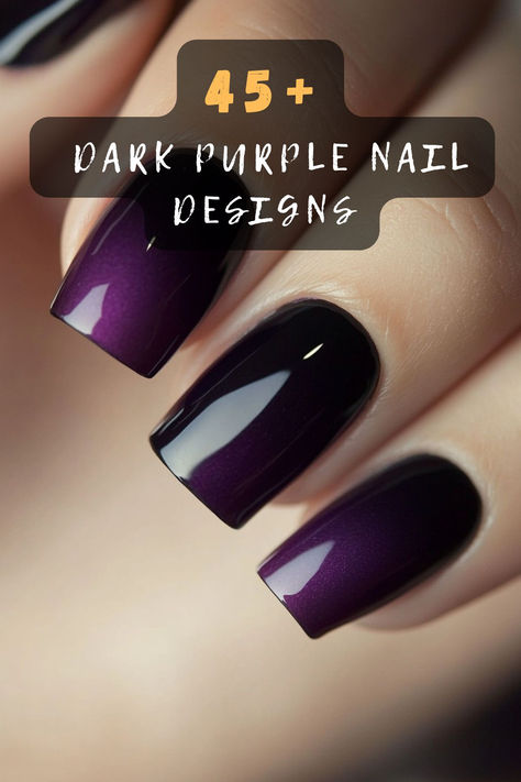 Explore 45 stunning dark purple nail designs that add elegance and mystery to your fingertips. These inspirations feature rich hues and intricate patterns perfect for any occasion. Click to discover these dark purple nail ideas and add a touch of sophistication to your style! 💜💅 #DarkPurpleNails #NailArt #ElegantDesigns #SophisticatedStyle #RichHues #NailInspo #MysticalBeauty Dark Purple Dip Nails, Dark Purple Nail Ideas, Dark Purple Nail Designs, Purple Nail Ideas, Black And Purple Nails, Dark Purple Nails, Plum Nails, Purple Nail Designs, Short Coffin Nails