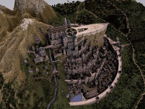 Numenorean City, Minecraft Desert City, Fantasy Fort, Minecraft Middle Earth, Lotr Gondor, Dnd Cities, Minecraft Desert, Vanilla Minecraft, Minecraft Earth