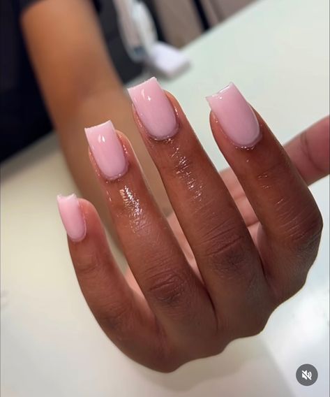 Milky Pink Square Nails, Clear Pink Short Nails, Pink Base Nails With Design, Soft Pink Nails Short, Milky Pink Acrylic Nails, Shorties Nails Nude Pink, Short Plain Acrylic Nails, Pink Plain Nails, Natural Pink Gel Nails