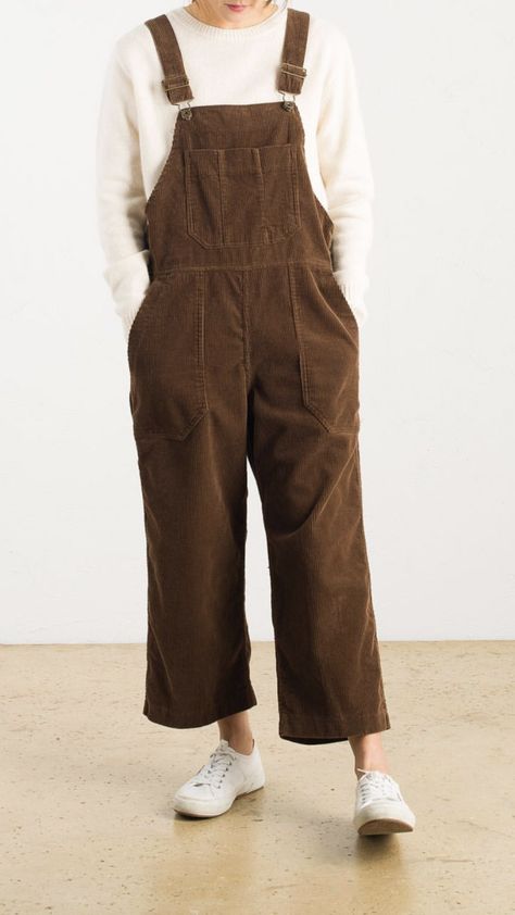 Dark Academia Overalls, Brown Overalls, Overalls Fashion, Clothing Wishlist, Everyday Clothing, Beach Vacay, Women Outfit, Abayas Fashion, Dungarees