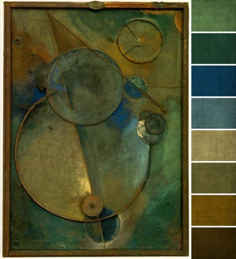 Art Bead Scene Blog: October 2012 Challenge Color Palette Carolyn Saxby Textiles, Color Theory Painting, Carolyn Saxby, Green Sunflower, Sunflower Leaves, Kurt Schwitters, Japanese Ink Painting, Boat Paint, Create Color Palette