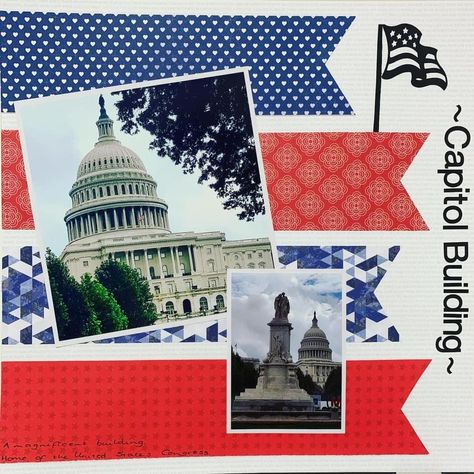 Washington Dc Scrapbook, Travel Scrapbook Ideas, Dc Vacation, Family Scrapbook Layouts, Honor Flight, State Quarters, Creative Memories Scrapbooking, Paper Crafting Ideas, Family Scrapbook