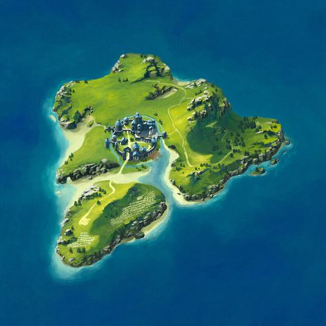 Ark of Atlantis Island. , Nathanael M on ArtStation at https://www.artstation.com/artwork/KaE0ko Fantasy Island Map, Island From Above, Island Artwork, Dnd World Map, Imaginary Maps, Fantasy World Map, Magic Island, Tabletop Rpg Maps, Board Game Geek