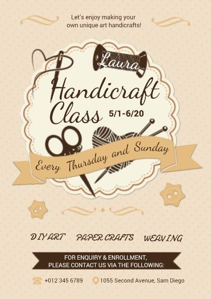 How to know more about handicraft class?Let your creativity take flight with such classes. More Handicraft Class Poster Template | Fotor Design Maker. Click to learn more about it. Try it now! Class Poster Ideas, Class Poster Design, Handmade Poster, Class Poster, Design Layouts, Graphic Ideas, Design Themes, Creative Class, Design Maker