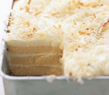 Toasted-Coconut Refrigerator Cake- I want to try this but not put toasted coconut on it, and add coconut extract and almond extract Refrigerator Cake, Most Popular Desserts, Popular Desserts, Think Food, Easter Dessert, Coconut Cake, Yummy Sweets, Real Simple, Toasted Coconut