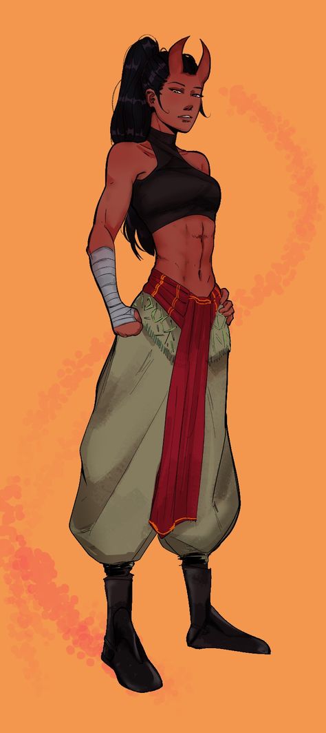 Inhuman Oc, Tiefling Monk Female, Pathfinder Monk, Sienna Aesthetic, Tiefling Girl, Monk Dnd, Tiefling Female, Draw Your Character, Character Portrait