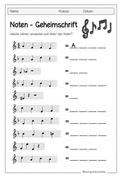 Noten - Geheimschrift Arbeitsblatt (Notenlehre) #нейросеть #ии #искусственныйинтеллект #технологии #контент #нейронныесети #фотошоп #обучение #дизайн #itтехнологии #расширение #искусственный_интеллект #арт #эстетика #pixel #нейросети #пиксель #наука  #аi Easy Sheet Music, Music Lessons For Kids, Elementary Music Lessons, Boomwhackers, Music Coloring, Learn Music, Mind Tricks, Elementary Music, Teaching Music