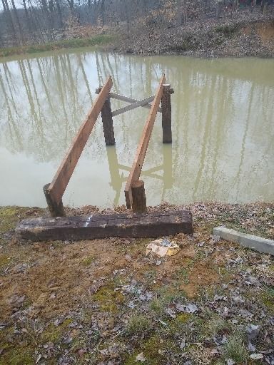 Building a Pond Dock 101 | Deer Hunter Forum Dock For Pond, Pond Dock, Diy Dock, Building A Pond, 5 Gallon Buckets, Build A Frame, Floating Dock, Deer Hunter, Rail Road