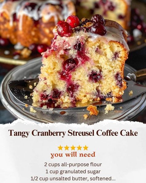 Celebrating Home With Betty Byrum | TANGY CRANBERRY STREUSEL COFFEE CAKE 😋 😋  | Facebook Cooking Cranberries, Christmas Coffee Cake, Cranberry Coffee Cake, Cranberry Bread Recipes, Breakfast Coffee Cake, Streusel Cake, Streusel Coffee Cake, American Cake, Cranberry Bread