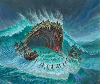 Giant Creatures, Ocean Monsters, Cool Monsters, Paintings And Drawings, Fantasy Beasts, Monster Concept Art, Creatures Of The Night, Fantasy Places, Dungeons And Dragons Homebrew