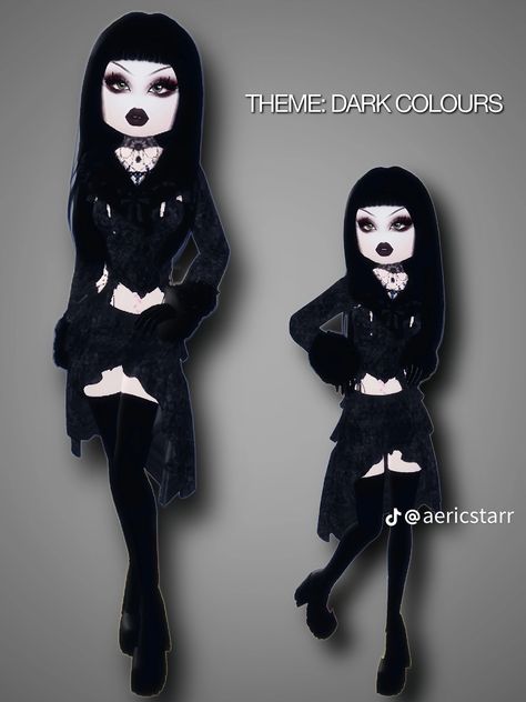 Roblox Dti Favorite Color, Dti Roblox Emo Outfit, Dti Outfits Dark Colors, Dark Colours Dress To Impress, Dark Dress To Impress, Dress To Impress Dark Colors, Women's Style Tips, Color Palette Neutral, Traditional Goth