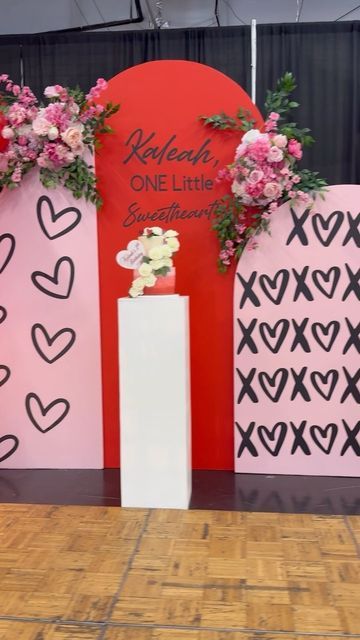 Valentines Event Decor, Valentine Installation, One Little Sweetheart Birthday, Our Sweetheart Is Turning One, Our Little Sweetheart Is Turning One, Valentine Birthday Theme, Valentines Birthday Party Ideas, December Photoshoot, Valentine 2024