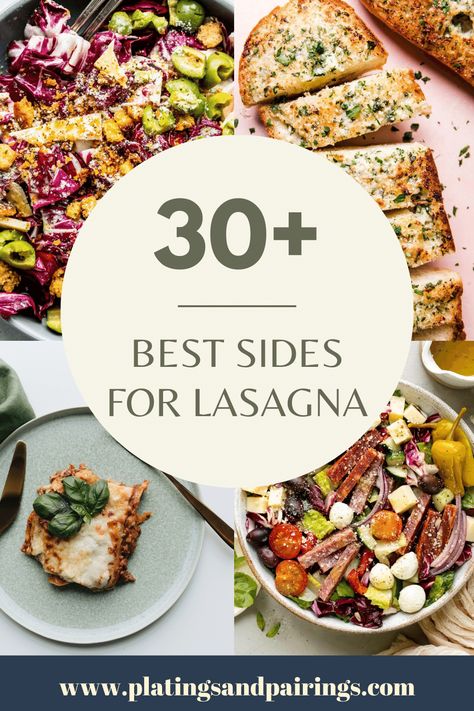 Wondering what the best sides for lasagna are? I’ve got you covered with this handy guide. From salads, to appetizers + more! Lasagna Dinner Sides Dishes, Side Salad For Lasagna, Appetizers That Go With Lasagna, Italian Food Side Dishes, Best Salad With Lasagna, Salad That Goes With Lasagna, Salad For Lasagna, Lasagna Sides Ideas, Side Dishes To Go With Lasagna