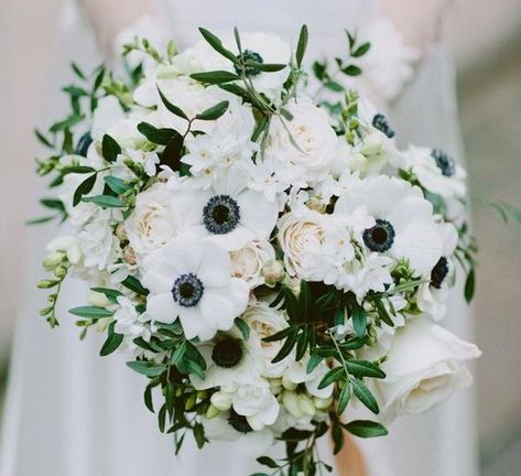 Hunter Green, Black, & Ivory Wedding Inspiration - Burgh Brides - A Pittsburgh Wedding Blog Winter Wedding Planning, Winter Wedding Bouquet, Winter Bouquet, Wedding Winter, Black White Wedding, Ivory Wedding, Trendy Wedding, Uk Wedding, Wedding Florist