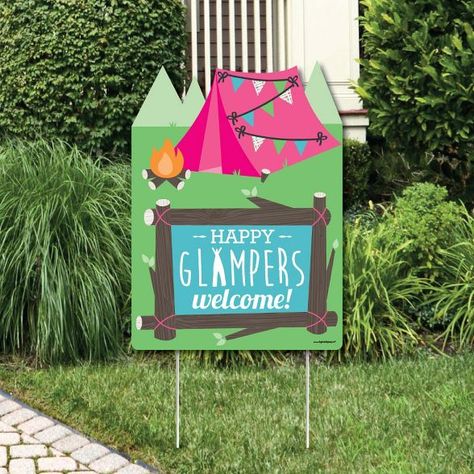 Big Dot Of Happiness Let's Go Glamping - Party Decorations - Camp Glamp Party Or Birthday Party Welcome Yard Sign : Target Glamping Birthday Party, Glamping Birthday, Glamping Party, Camping Birthday Party, Go Glamping, Yard Ornaments, Camping Birthday, Camping Party, Bachelorette Party Themes