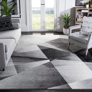 Art Deco Graphics, Gray Living Room, Office Area Rugs, Charcoal Rug, Light Grey Rug, Rug Colors, Abstract Geometric Art, Bedroom Area Rug, Black Area Rugs