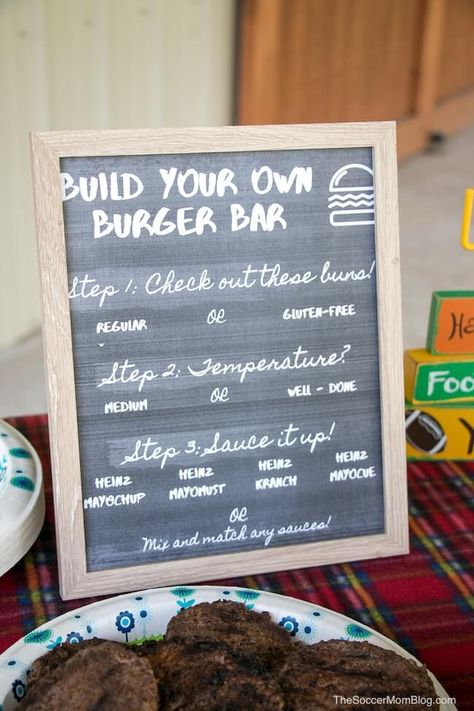 build your own burger bar printable chalkboard sign Build Your Own Burger Bar, Burger Bar Ideas, Build Your Own Burger, Birdhouses Ideas, Declutter Challenge, Reading Charts, Burger Bar, Bird Houses Diy, Chalkboard Sign