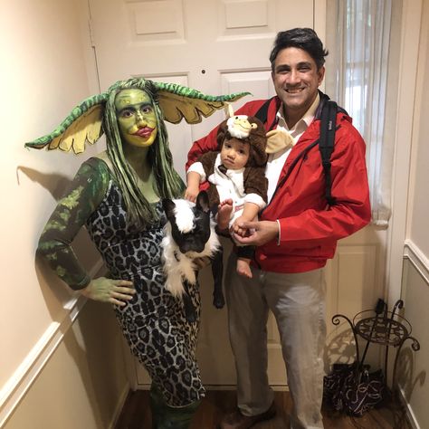 From left: Greta, Mohawk mogwai, gizmo, and Billy Gizmo Pumpkin, Gizmo Costume, Halloween Costumes For Family, Horror Halloween Costumes, Horror Halloween, Family Costumes, Halloween Inspiration, Gremlins, Halloween Costumes