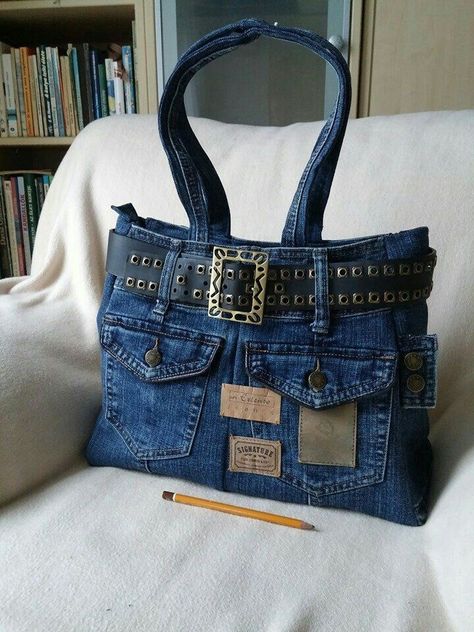 Återvinna Jeans, Denim Bags From Jeans, Recycling Jeans, Tas Denim, Blue Jean Purses, Recycled Jeans Bag, Sac Tote Bag, Denim Bag Diy, Denim Bag Patterns