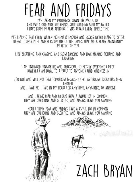 Fear And Fridays Poem, Zach Bryan Quotes, Music Quote Tattoos, Country Lyrics Quotes, Western Quotes, Cowboy Quotes, Lyric Tattoos, Lyrics To Live By