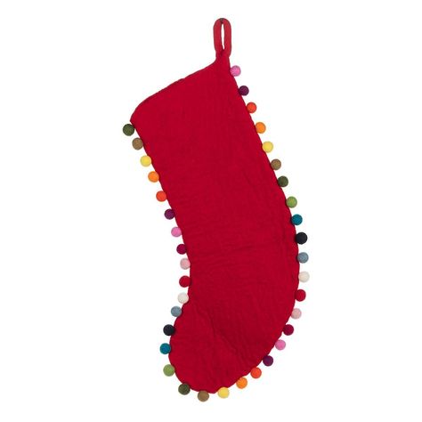 The Holiday Aisle® Balls Stocking | Wayfair Unique Stockings, Felt Stocking, Red Stockings, Handmade Stocking, Stocking Hanger, Understated Style, Felt Balls, Stocking Tree, The Magic Of Christmas