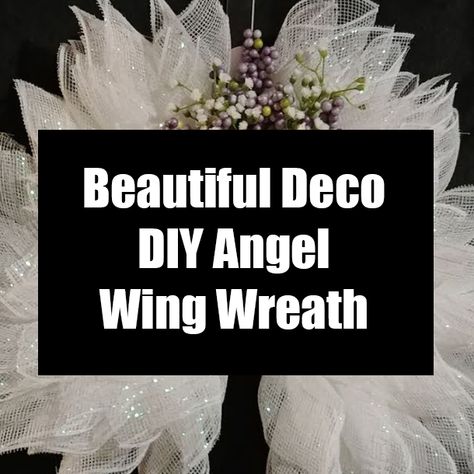 Beautiful Deco DIY Angel Wing Wreath diy christmas christmas crafts christmas decor ideas diy christmas wreath videos christmas diy ideas christmas diy decoration diy and crafts christmas crafts to make christmas crafts for 2020 simple christmas crafts to make christmas crafts to make at home christmas crafts 2020 diy angel wing wreath Angels Wings Wreath, Diy Christmas Memorial Wreath, Memorial Wreath Diy, Angel Wings Wreath How To Make, Angel Wing Wreath Tutorial, Angel Wreath Deco Mesh, Angel Wing Wreath Deco Mesh, Deco Mesh Angel Wings Wreath Tutorial, Angel Wing Wreaths