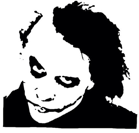 Joker Joker Outline, Joker Silhouette, Joker Black And White, Joker Stencil, Joker Wall Art, Stencil Graffiti, Silhouette Sketch, Face Stencils, Joker Face