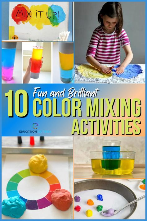 Colouring Mixing Activities, Color Mixing Activity Preschool, Kindergarten Color Mixing, Color Mixing Projects For Kids, Favorite Color Activities Preschool, Color Matching Activity For Preschoolers, Mixing Colours Activities, Colour Mixing Activities Preschool, Mixing Colors Activities