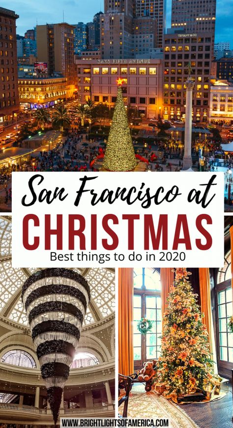 Spending Christmas in San Francisco is a great way to enjoy the holidays. Christmas in California | Things to Do in San Francisco at Christmas | USA Christmas Vacation | The Ultimate Guide to Christmas in San Francisco | Christmas in San Francisco | Best San Francisco Winter Travel Destinations | Things to Do in San Francisco at Christmas | USA Winter Getaways | San Francisco Christmas Vacation Cali Christmas, San Francisco Christmas, Christmas In San Francisco, Cozy Pics, Christmas Travel Destinations, San Francisco Travel Guide, California Christmas, Winter Getaways, To Do In San Francisco