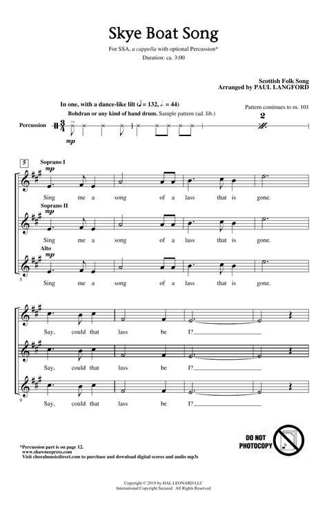 Download and Print Skye Boat Song sheet music for Choeur SSA by Paul Langford from Sheet Music Direct. Skye Boat Song, Recorder Songs, Song Sheet Music, Song Sheet, The Pretenders, Piano Music Notes, Recorder Music, Printable Sheet Music, Sheet Music Notes