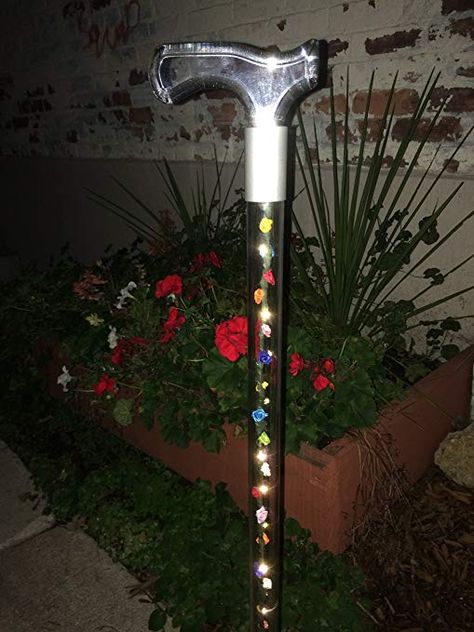 LED Lighted Elegant Acrylic Designer Walking Cane (36") Cane Decorations, Custom Canes, Cane Stick, Wooden Canes, Walking Cane, Walking Canes, Edwardian Fashion, Silk Roses, Walking Sticks