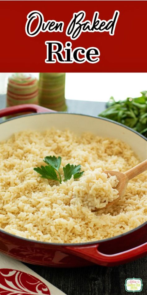 Simple Baked Rice, Oven Baked Greek Rice, Baked Rice Dishes Ovens, Simple Rice Dishes Easy Recipes, 3 Ingredient Rice Recipes, Baked Cheese Rice, Oven Rice Recipe Simple, Cooking Rice In Oven, Oven Baked Rice Pilaf