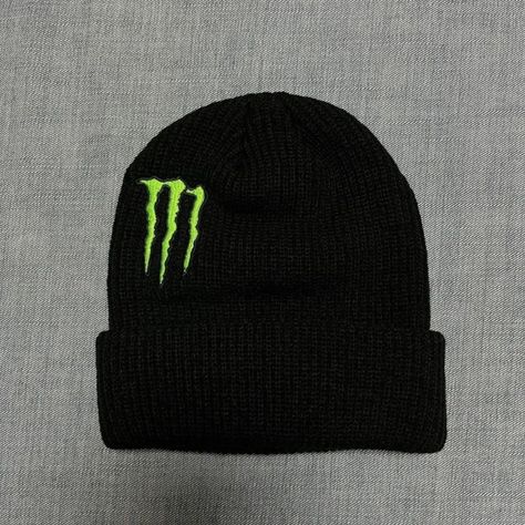 Amo💚 Monster Energy Beanie, Monster Energy Clothing, Skateboard Outfits, Y2k Cybercore, Monster Hat, Monster Energy Drink, Xmas List, Digital Closet, All Things New