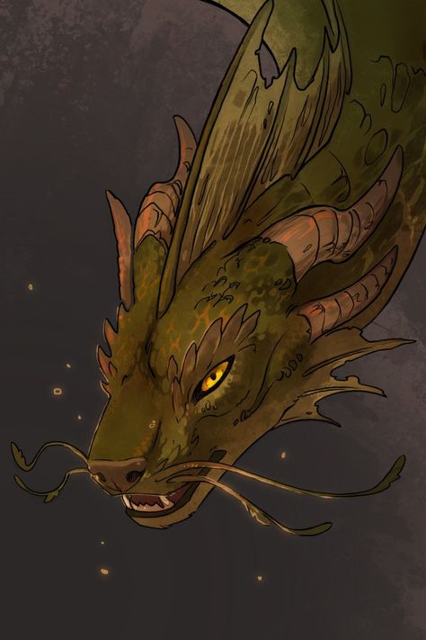 Dragon Concept Art Design, Cat Dragon Art, Dragon Looking Down, Dragon Otherkin, Dragon Profile Picture, Dragon With Fur, Lindworm Dragon, Forest Dragon Art, Dragon Without Wings