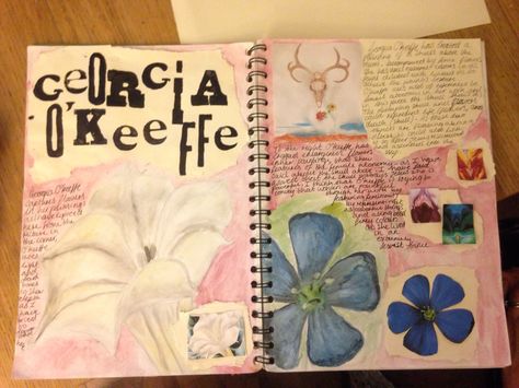 Georgia O'Keeffe GCSE art Gcse Fragments, Art Ideas Nature, Natural Forms Gcse, Georgia O'keefe Art, Artist Research Page, Art Gcse Ideas, Gcse Sketchbook, Georgia Okeeffe, Gcse Art Ideas