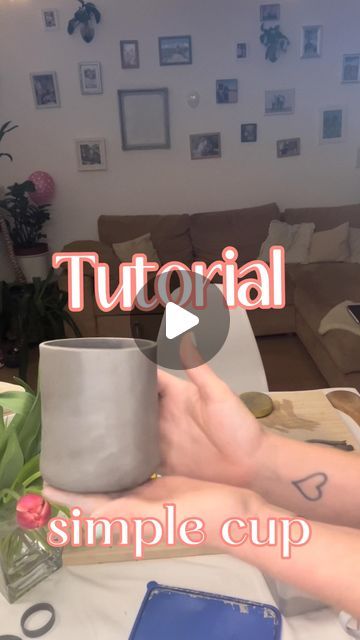 Jini | creative daydreamer on Instagram: "Today, I wanted to show you the easiest way to make a cup. 😏🥰🫶🏼

This is also how I create the base for my wavy mugs with oversized round handles that many of you love.😃

I hope this tutorial helps you, and feel free to ask me any questions!🤗🤗

Have a lot of fun diving into your own ✨pottery era!✨

Hi,🙋🏼‍♀️ 
my name is Jini, and it hasn’t been long since I discovered that we’re all capable of pottery our own food- and dishwasher-safe dishes at home. 
So, I’ve acquired all the knowledge and taught myself how to potter at home.✨🌸 

Now, I’d like to share my knowledge with you all - so follow me if you want to learn how it’s done.😃🫶🏼

#töpfern #potterytutorial #craftideas #diy #pottery #clay #claylove #töpfernmachtglücklich #claytutorial How To Make Cup With Clay, Handbuild Pottery Mugs, Diy Clay Mug Ideas, Diy Clay Gifts For Mom, Air Dry Clay Cups Diy, How To Make Pottery Clay At Home, How To Make A Clay Cup, How To Make A Pottery Mug, Clay Candle Pots