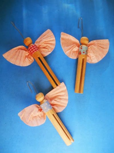 Clothespin Angels, Angel Crafts For Kids, Christmas Fayre Ideas, Felt Pins, Handmade Dolls Patterns, Kids Tree, Cupcake Paper, Kids Holidays, Diy Angels