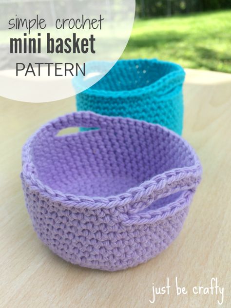 Crochet Mini Basket Pattern, Crochet Mini Basket, Cloth Pumpkins, Crocheted Baskets, Sell Easy, Crochet Basket Pattern Free, Crochet Bowl, Mini Basket, Patterns Simple