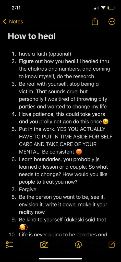 Self Care Notes Iphone, Healing To Do List, How To Heal Mental And Emotional Exhaustion, Things To Do When Healing, First Step To Healing, How Do I Heal Myself, Healing Things To Do, Things To Do To Heal Yourself, Tips On Healing Yourself