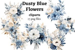 Dusty Blue Flowers, Blue Flower Arrangements, Cowgirl Nursery, Dusty Mauve, Navy Flowers, Cherry Blossom Background, Flowers Clipart, Art Deco Patterns, Rainbow Background