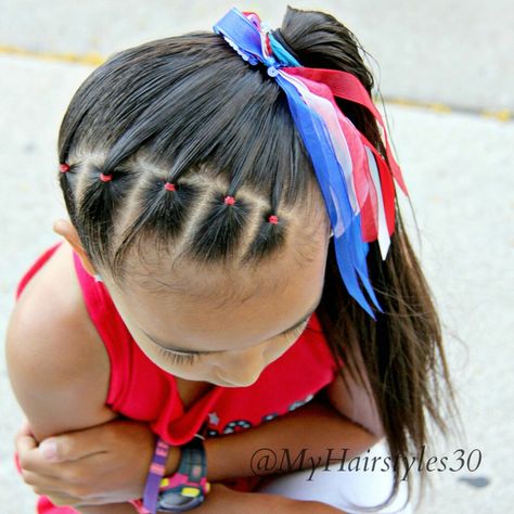 Girl 4th Of July Hair, 4th Of July Toddler Hair, Toddler 4th Of July Hairstyles, 4th Of July Hairstyles For Kids, Cute 4th Of July Hairstyles, Fourth Of July Hairstyles, 4th Of July Hairstyles, July Hairstyles, Olivia Hair