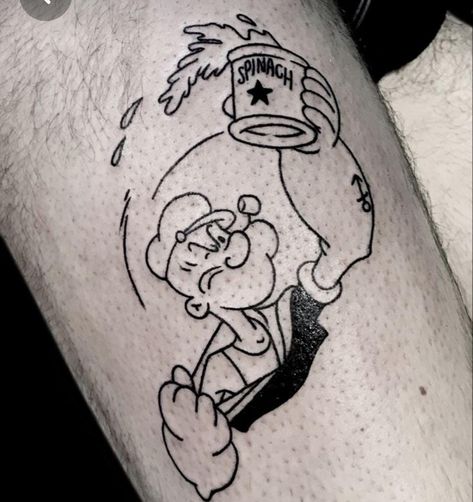 Popeye Tattoo, Pop Culture Tattoos, Beard Ideas, Basketball Tattoos, Cartoon Tattoo Ideas, Culture Tattoos, Animated Shows, Flying Tattoo, Tattoo Filler